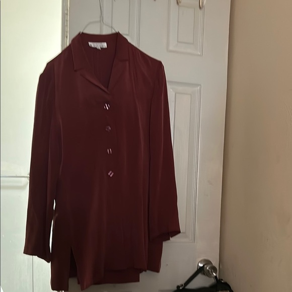 Travis Ayers Red Boxy Notched Collar Pantsuit - Picture 1 of 1